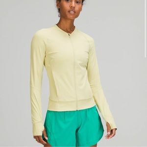 Yellow Lululemon zippered workout sweater